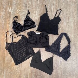 Black GOING OUT tops BUNDLE of (6) go to little black tops S/XS